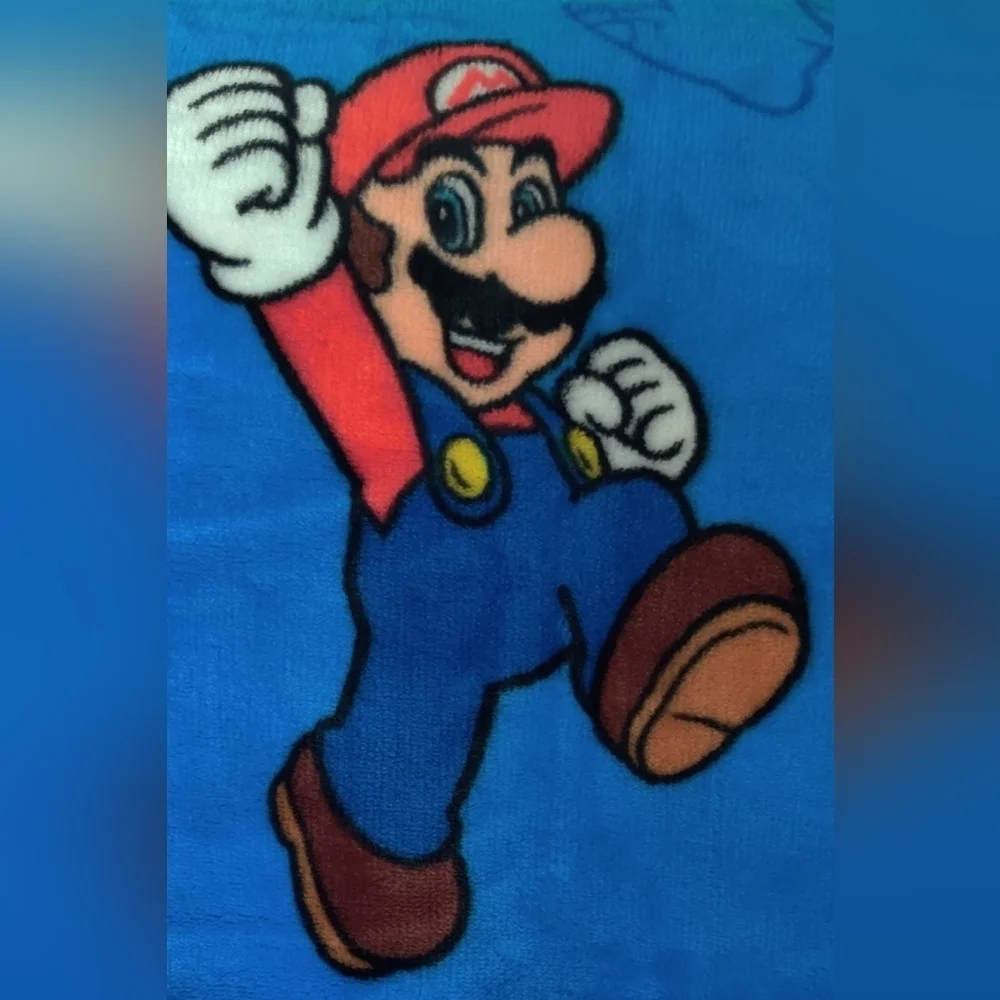 NWT - Super Mario Plush Throw - Sz 50” x 60”